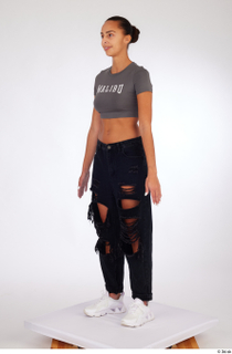 Jade black ripped jeans casual dressed grey Malibu sports bra…